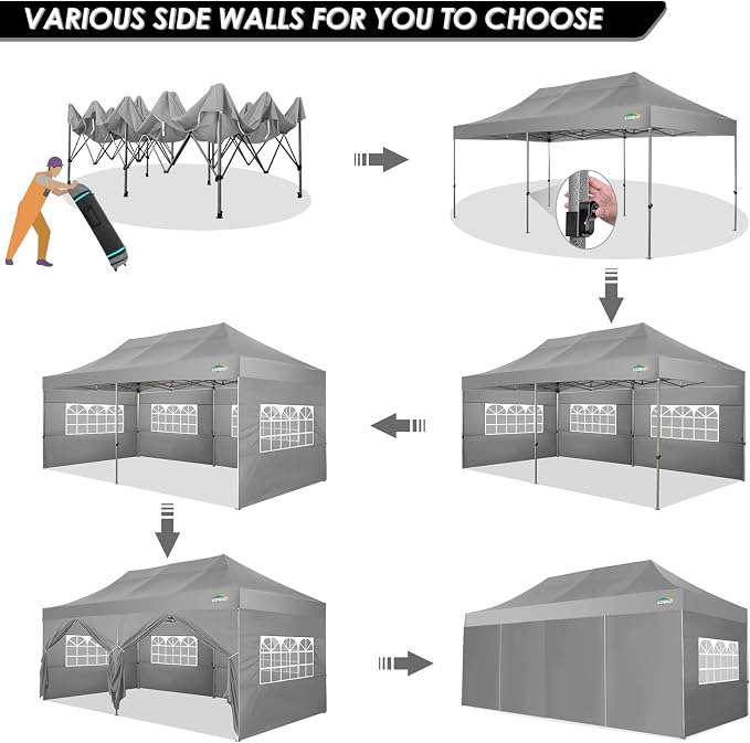 COBIZI 10x20 Heavy Duty Pop up Canopy Tent - Image 8