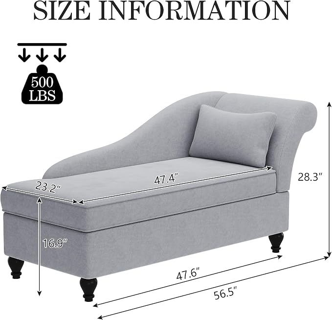 Yongqiang Storage Chaise Lounge Indoor Upholstered Sofa Recliner Lounge Chair - Image 2