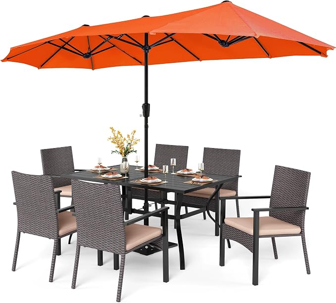PHI VILLA 7 Pieces Patio Dining Set by PHIVILLAThepioneerofcomfortablehouseholdsupplies