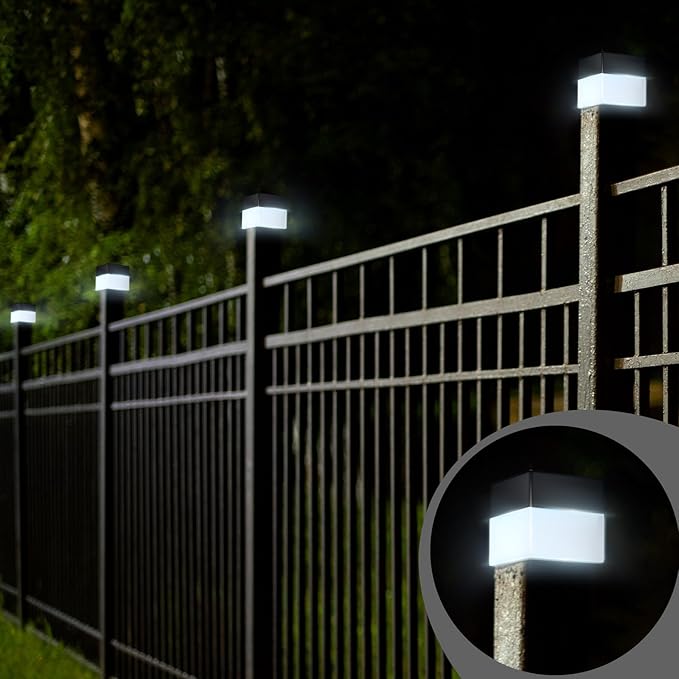 Hicarer 12 Pack Solar Fence Post Cap Lights 2in x 2in Solar Post Cap Fence - Image 7