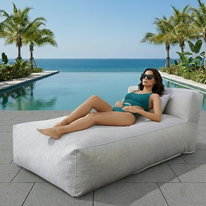 Outdoor Bean Bag Lounger Chair, Big Comfy Outdoor Daybed by SUNPEAK