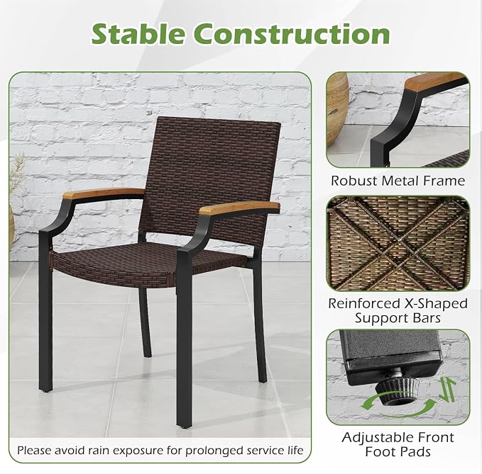 Tangkula 9 Piece Patio Dining Set, 79” Rectangular Outdoor Dining Table - Image 7