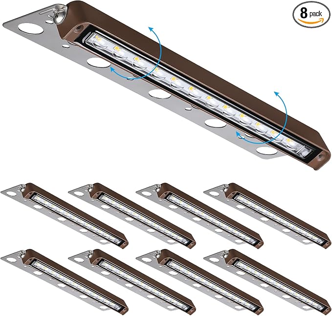 LEONLITE 8-Pack Premium Series 12 Inch Dimmable LED Hardscape Lighting 3 Way by LEONLITE