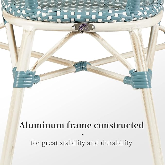 PURPLE LEAF Dining Chair Set of 2 Outdoor French Bistro Chairs Hand-Woven - Image 7