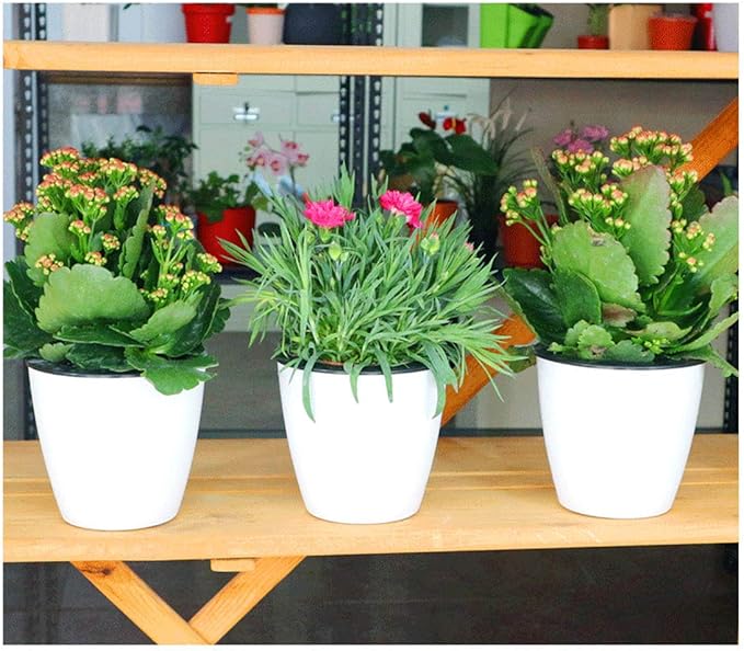 5.2“ Self Watering Planter White Flower Pot, Mini Plant Pot, African Violets - Image 3