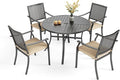 PHI VILLA 5 Pieces Outdoor Round Dining Set by PHIVILLAThepioneerofcomfortablehouseholdsupplies