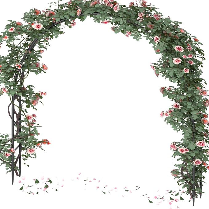 Queension Metal Wedding Arch for Ceremony Party Decoration 7Ft Wide 7.7Ft High by Queension