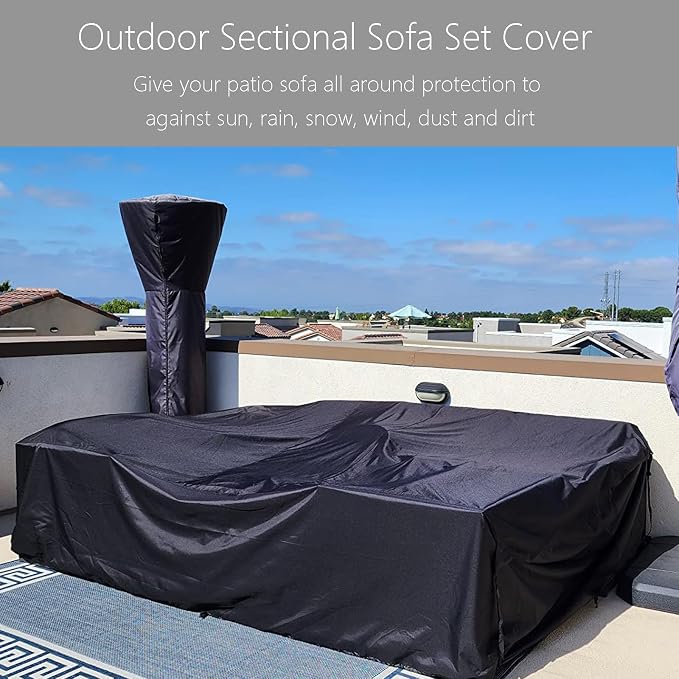 Oslimea Patio Furniture Covers Waterproof, Outdoor Sectional Sofa Set Cover - Image 7