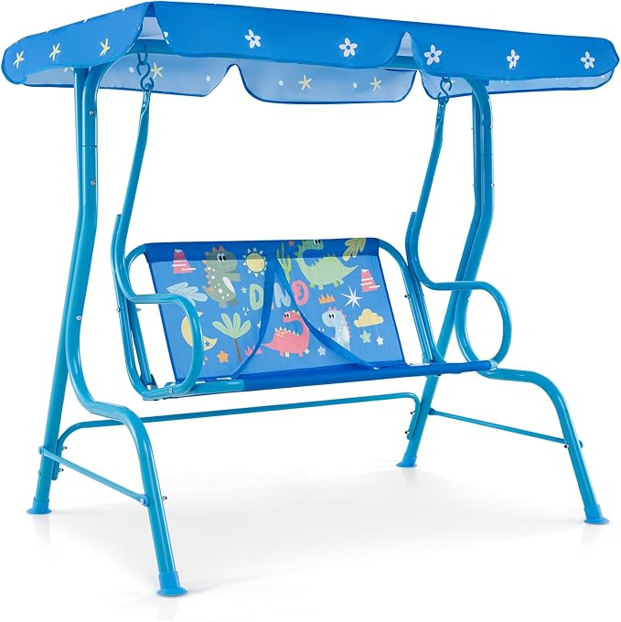 Costzon Kids Porch Swing, All-Weather Patio Swing Bench Hammock w/Adjustable - Image 9