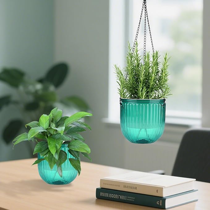 4 Pack Self Watering Hanging Planters - Image 7