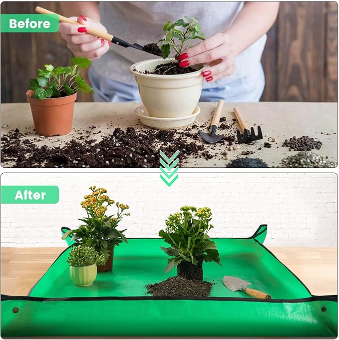Repotting Mat for Indoor Plant Transplanting Control Mess, 26.8"X26.8" - Image 2