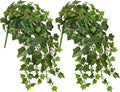 Hollyone 2pcs Artificial Hanging Plants 24" Fake Ivy Vine Faux Ivy Leaves by Hollyone