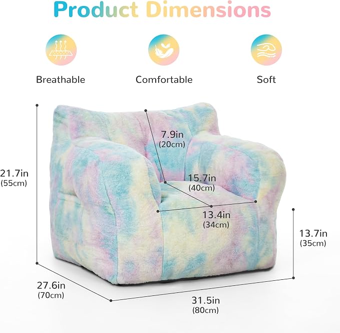 Pamapic 32" Bean Bag Chair, Single Sofa, Ultra Soft Dutch Velvet, Fluffy - Image 2