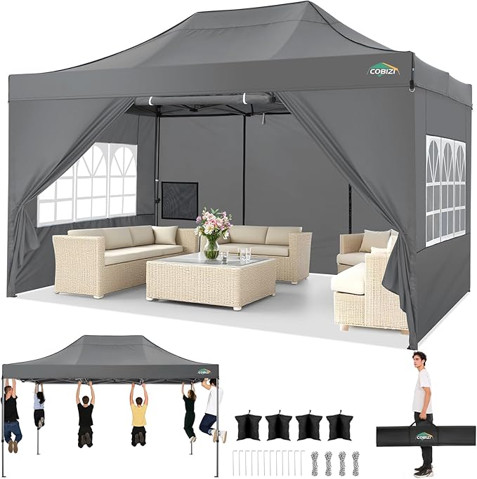 COBIZI 10x15 Heavy Duty Pop Up Canopy Tent by COBIZI