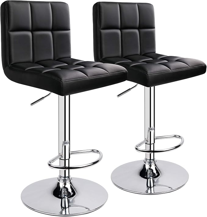 Leopard Bar Stools, Modern PU Leather Adjustable Swivel Bar Stool by LEOPARDPRODUCTS