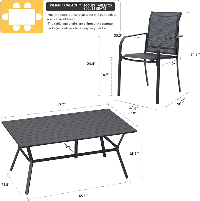 VICLLAX 7 Pieces Patio Dining Set - Image 7