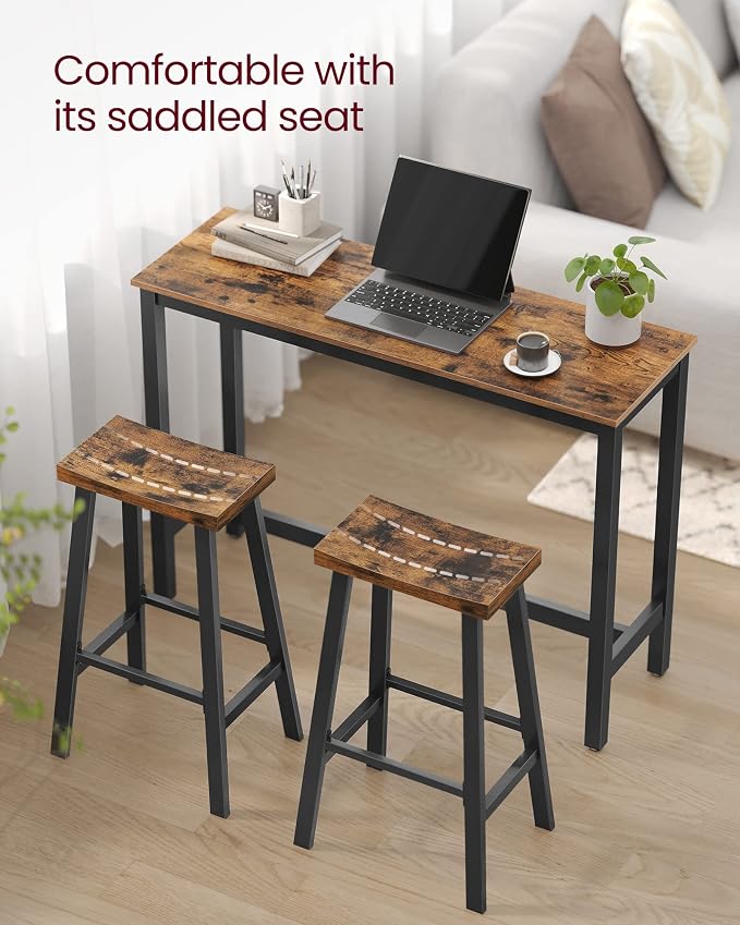 VASAGLE Bar Stools Set of 2, Counter Height Stools, Bar Chairs - Image 6