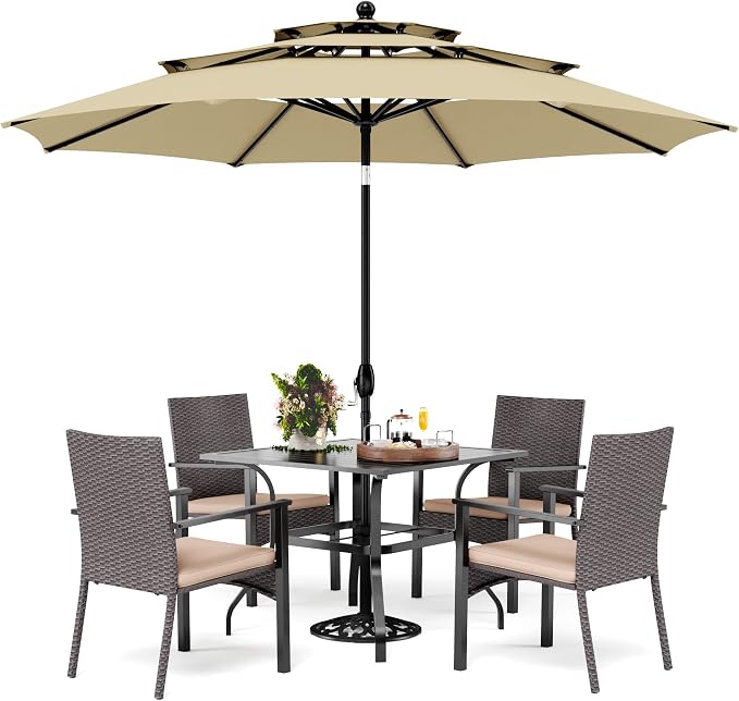 PHI VILLA 5 Pieces Outdoor Dining Set by PHIVILLAThepioneerofcomfortablehouseholdsupplies