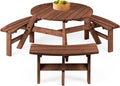 Best Choice Products 6-Person Circular Outdoor Wooden Picnic Table by BestChoiceProducts
