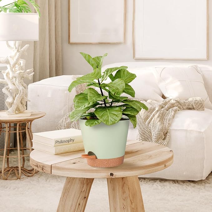 Self Watering Planters for Outdoor Plants 7/6.5/6/5.5/5Inch 5Pack Flower Pot - Image 5