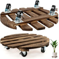 2 Pack Plant Stand with Wheels, Plant Caddies with 360° Lockable Smooth Sliding by DecorateYourRoomwithCuffUpFarmhouseHomeDecor