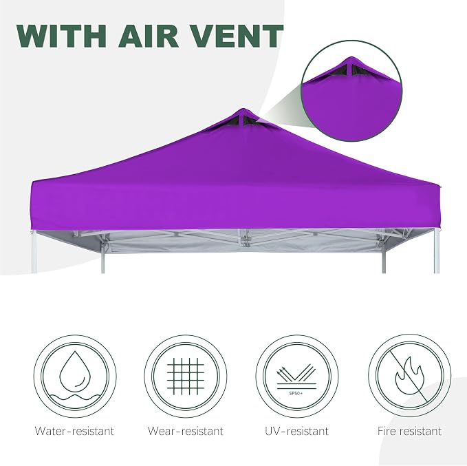 Purple Commercial Replacement Canopy Cover - Image 4