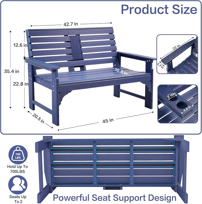 Outdoor Bench Weatherproof - Image 2