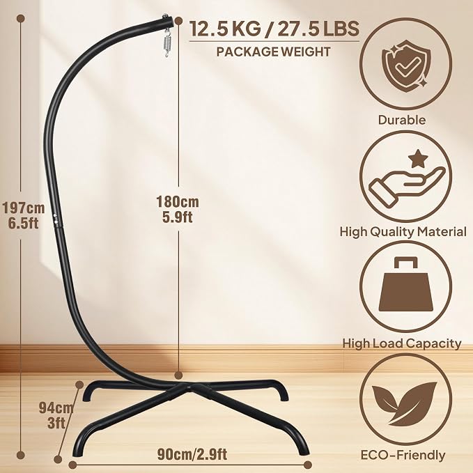 Chihee Hanging Egg Chair Stand, Strong Iron Hammock Chairs Frame - Image 2