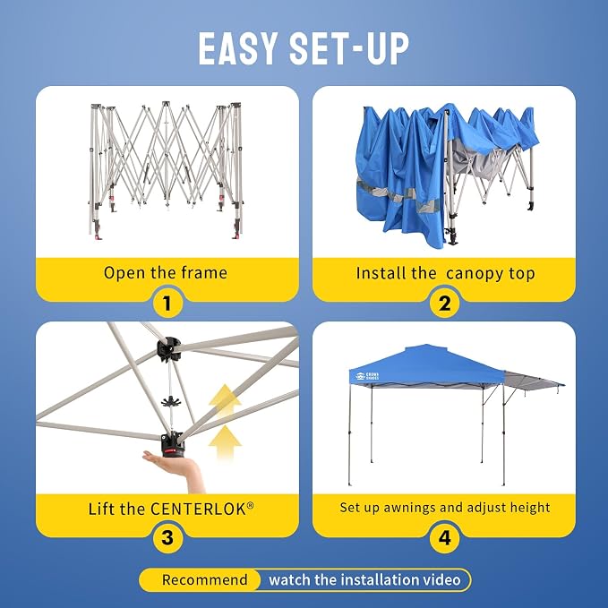 CROWN SHADES 10x10 Pop up Canopy Tent, Instant Commercial Canopy - Image 5
