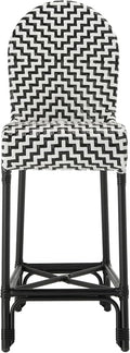 SAFAVIEH Outdoor Collection Tilden Black and White Indoor/Outdoor Bar Stool by SAFAVIEH