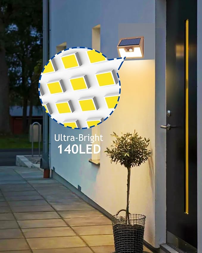 Peasur Solar Lights Outdoor Motion Sensor Waterproof, 3 Modes Security Wall - Image 2