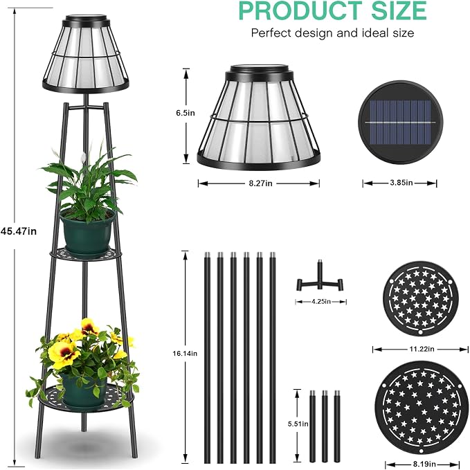 2 Pack 45.5'' Outdoor Floor Lamps - Image 3