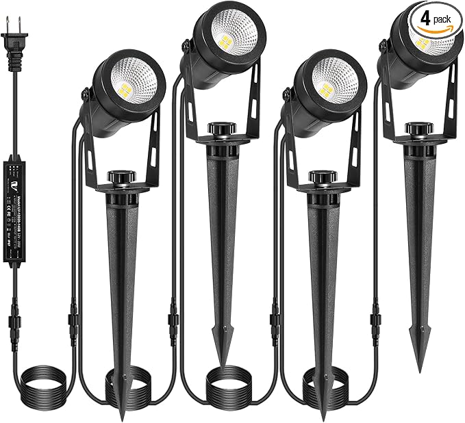 Outdoor Landscape Lighting, 4 Pack LED Outdoor Spot Lights by IRISECO