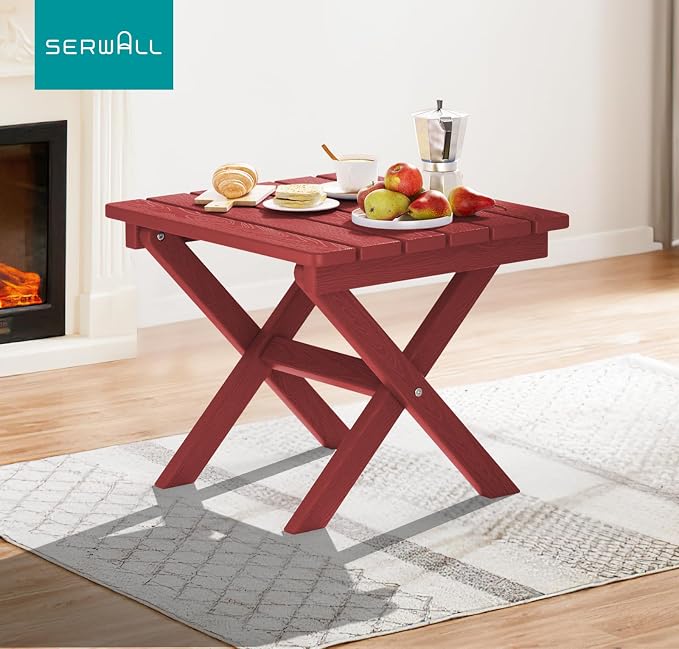 SERWALL Folding Outdoor Side Table Set of 4, Small Adirondack Side Table - Image 8