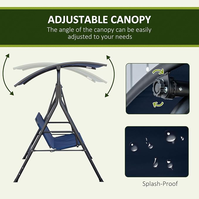 Outsunny 3-Person Porch Swing - Image 3