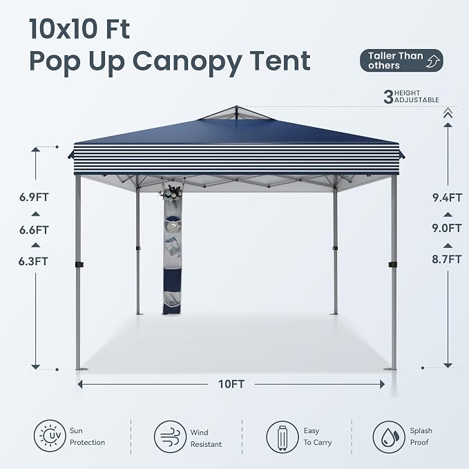PHI VILLA 10x10 Pop Up Canopy Tent - Image 6