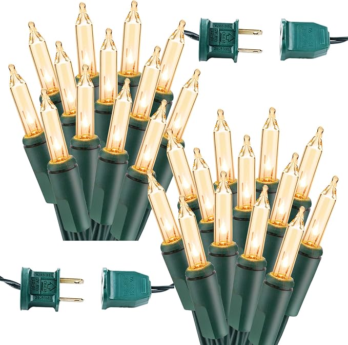 BrizLabs 600 Count Christmas Lights, 139.2ft Soft White Incandescent String by BrizLabs