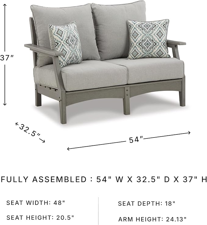 Signature Design by Ashley Outdoor Visola Patio HDPE Loveseat - Image 3