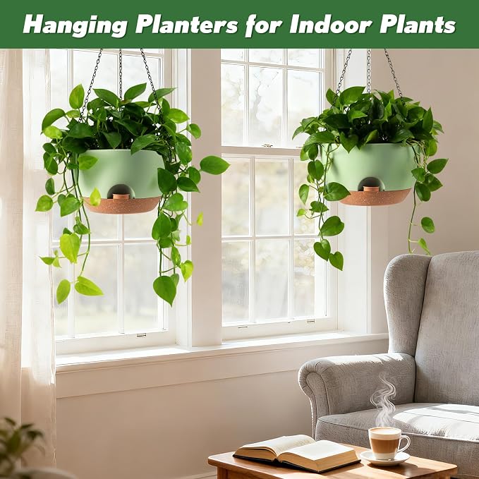 13-inch Oversized Hanging Planter Set of Two, Planters - Image 4