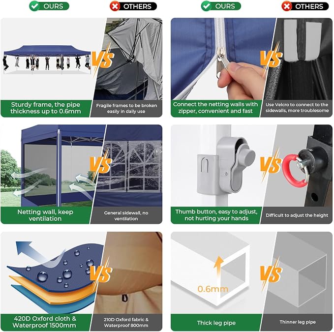 COBIZI 10x30 Heavy Duty Pop Up Canopy - Image 6