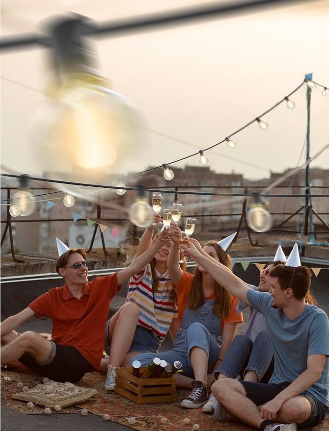 SUNSGNE Outdoor String Lights, 50FT Outdoor Globe Light - Image 7