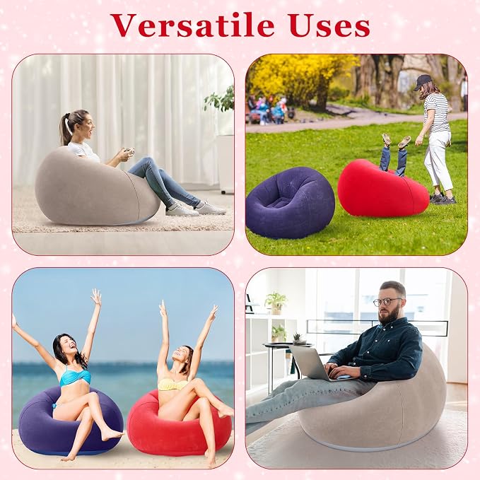 Realspring Inflatable Bean Bag Chairs Outdoor Blow up Camping Chairs Inflatable - Image 3
