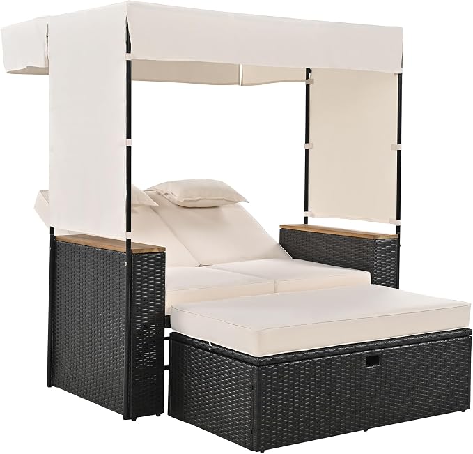 2-Piece Outdoor Rattan Daybed by Unknown