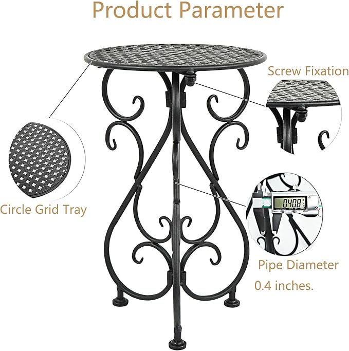 Metal Plant Stand, Heavy Duty Flower Pot Stand 17" Tall, Single Planter Holder - Image 4