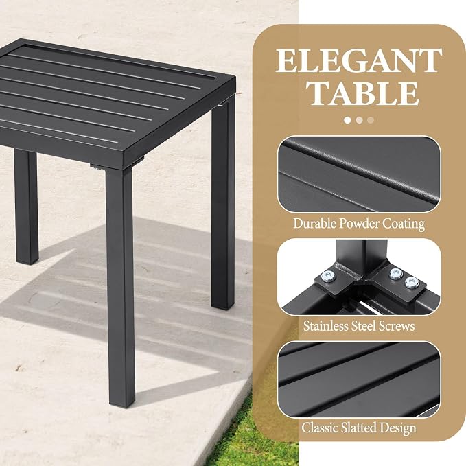 Crestlive Products Outdoor Side Table, Weather Resistant Design - Image 4