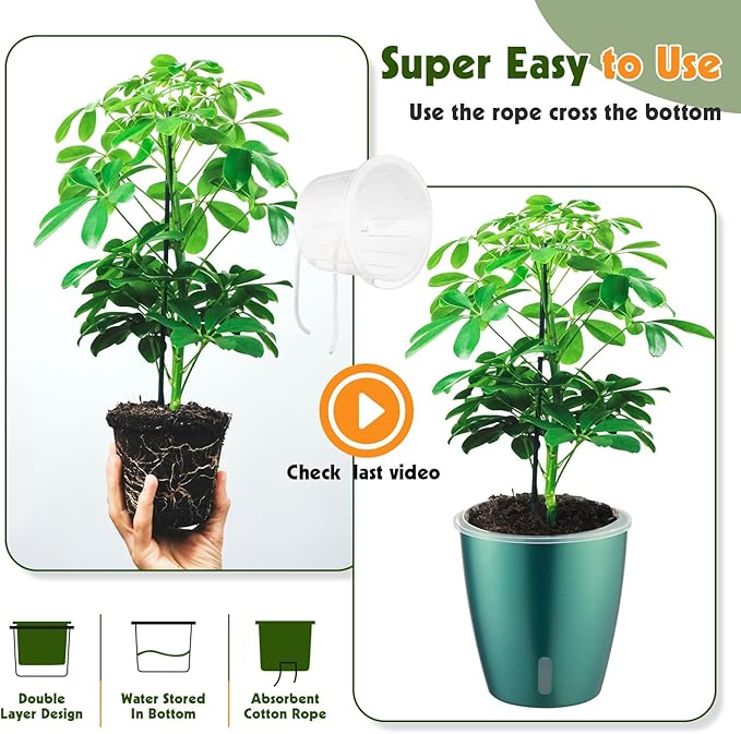 Self-Watering Pots for Indoor Plants, Small African Violet Pots - Image 7