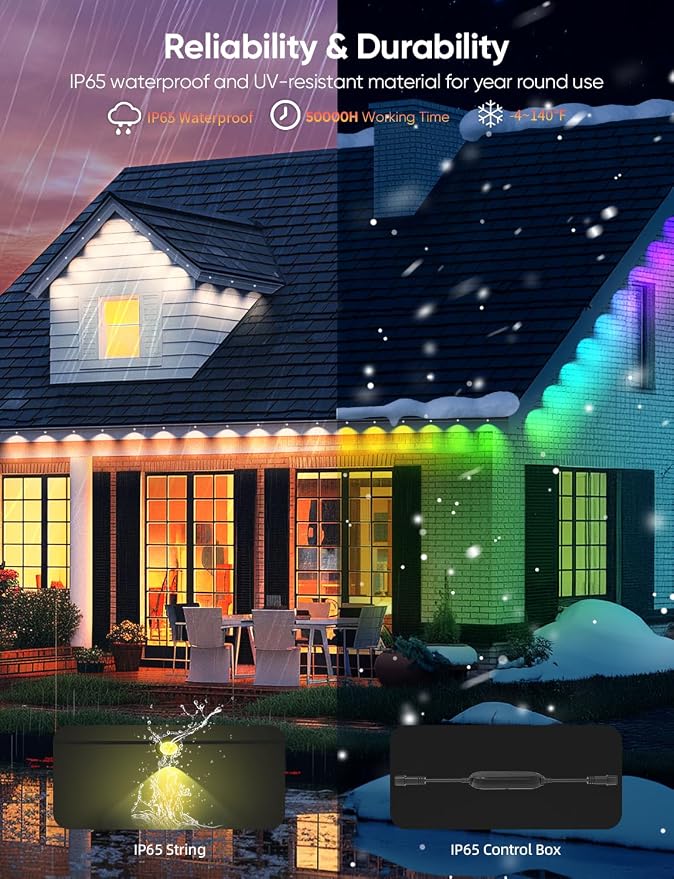 APPECK Permanent Outdoor Lights 100ft - Image 5