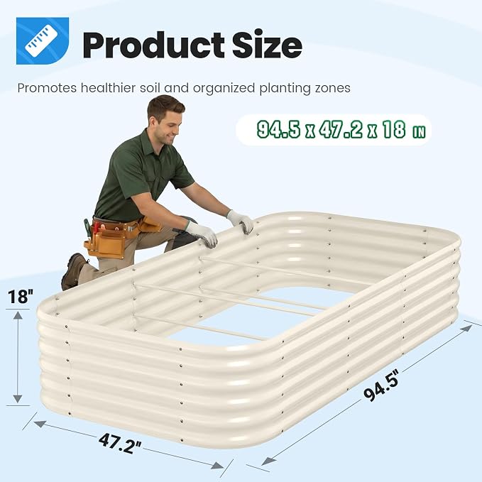 Quictent Raised Garden Bed Kit Oval Galvanized Metal Planter Box Tall - Image 6