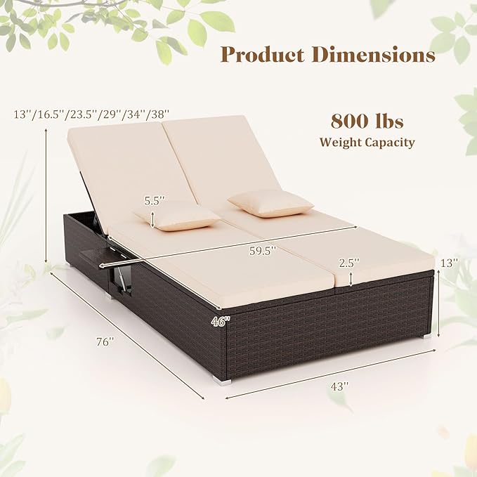 Tangkula Outdoor Rattan Daybed - Image 5