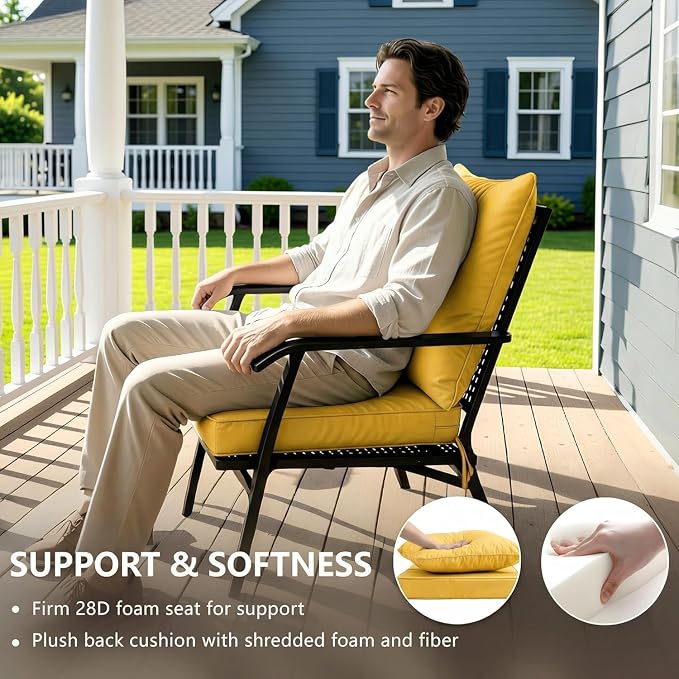 24x24 Inch Outdoor Chair Cushions Set of 4, Patio Furniture Cushions - Image 4